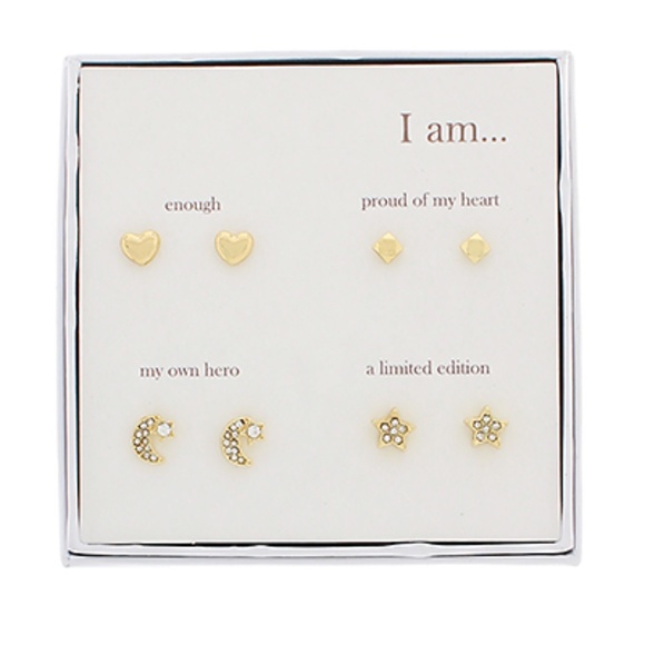 Crystal Star & Moon Studs Set - Picture 1 of 2